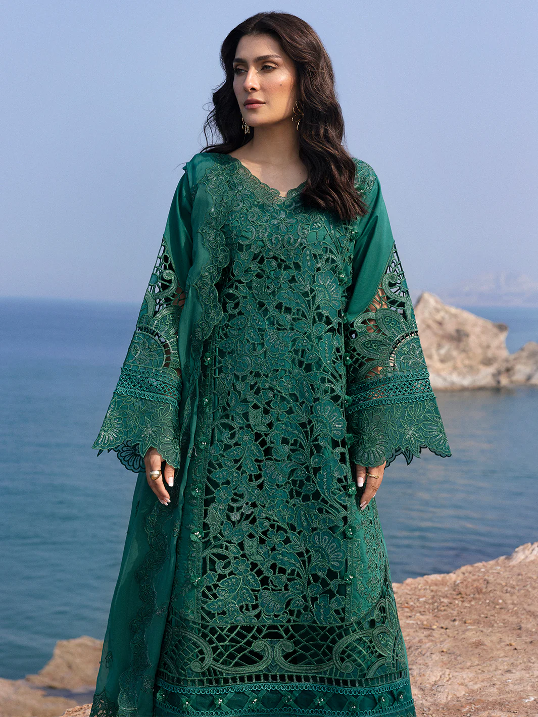 Mahnur Luxury Embroidered Unstitched Lawn Collection Eirene