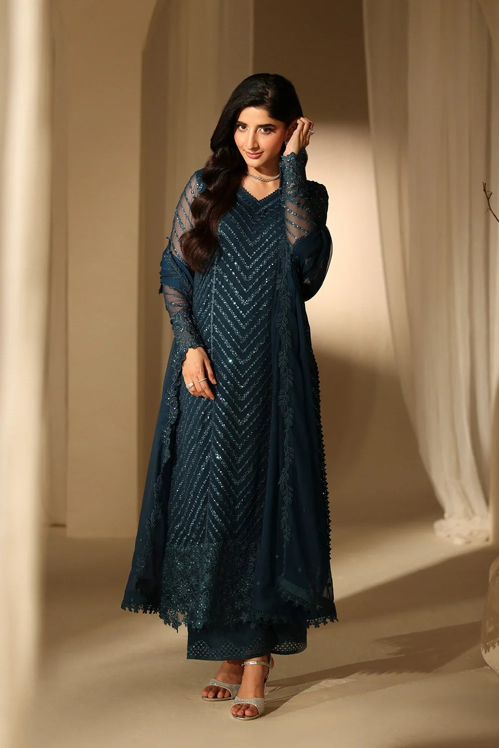 Azure - Euphoria - Luxury Chiffon Embroidered 3 Piece Unstitched