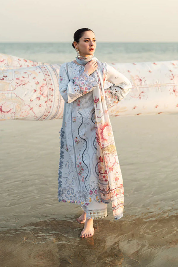 Qalamkar Luxury Lawn Embroidered 3 Piece Unstitched Isabella