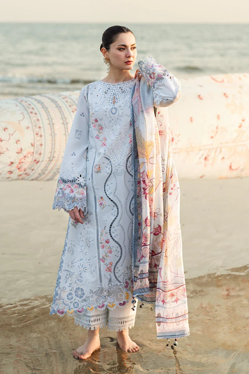 Qalamkar Luxury Lawn Embroidered 3 Piece Unstitched Isabella