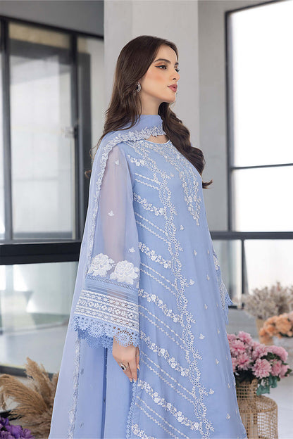 Ensembles By Azure Embroidered Chiffon Suits Unstitched 3 Piece Fairy Glow