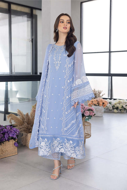 Ensembles By Azure Embroidered Chiffon Suits Unstitched 3 Piece Fairy Glow