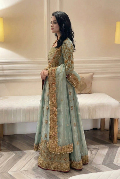 Haris Shakeel Luxury Myssory Embroidered 3 Piece Unstitched UROOJ