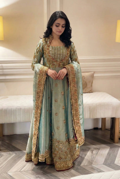Haris Shakeel Luxury Myssory Embroidered 3 Piece Unstitched UROOJ