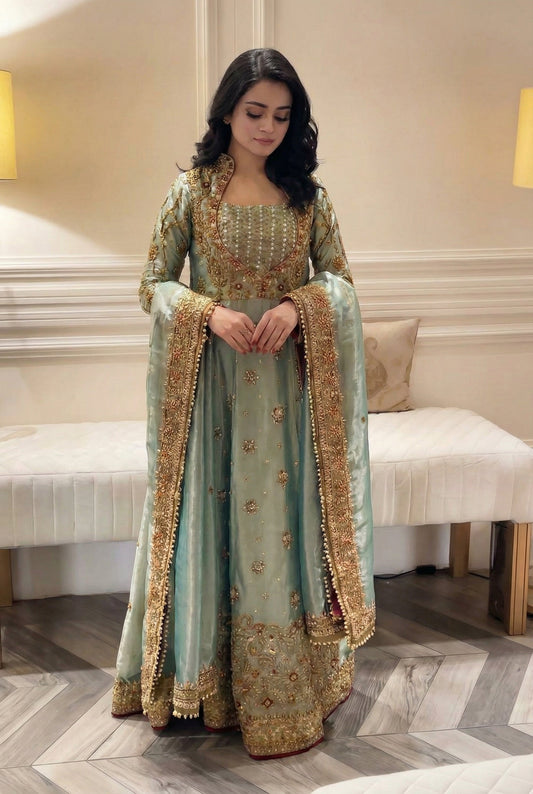 Haris Shakeel Luxury Myssory Embroidered 3 Piece Unstitched UROOJ