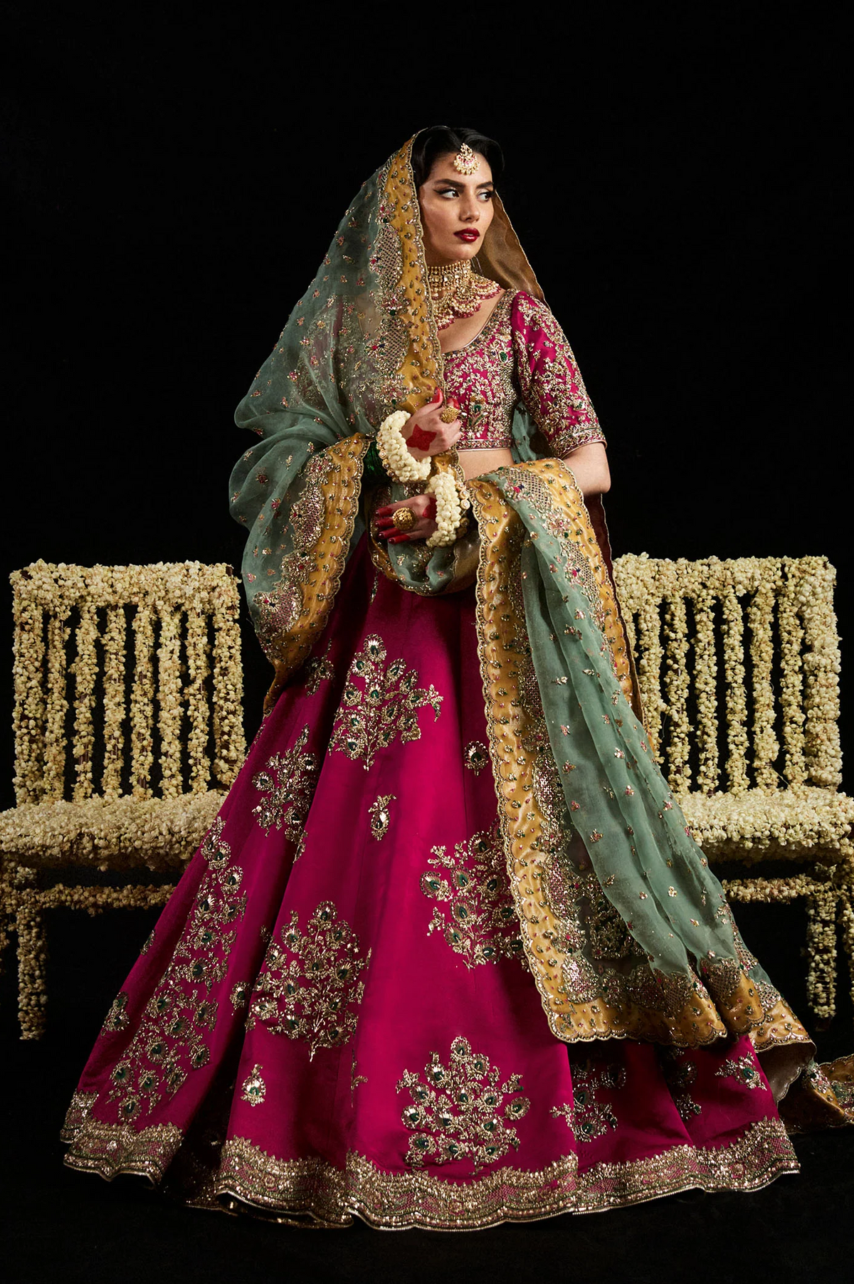 Hussain Rehar Wedding Festive Luxury Raw Silk Hand Made Collection LAAL