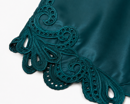 Luxury Silk Cutwork Embroidered 3pc Long Dress