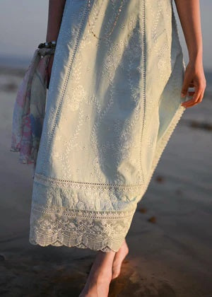 Zaib By Nimsay Luxury Embroidered Chiken Kari Lawn Unstitch Sky Blue