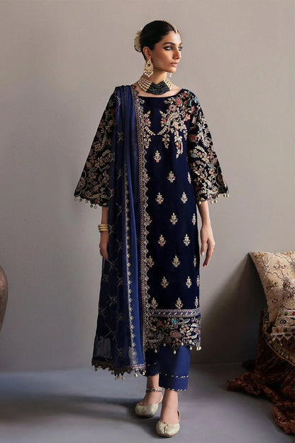 Emaan Adeel Makhmal Embroidered Velvet Unstitched 3Pc Suit FALAK