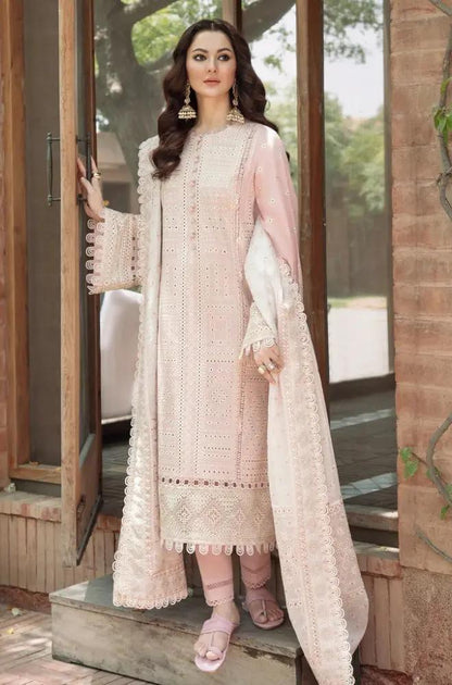 Jazmin - 3PC Lawn Embroidered Shirt with Chiffon Embroidered Dupatta (Unstitched)