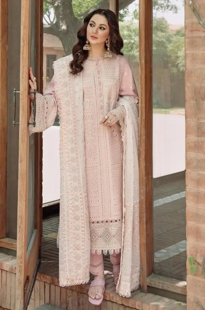 Jazmin - 3PC Lawn Embroidered Shirt with Chiffon Embroidered Dupatta (Unstitched)
