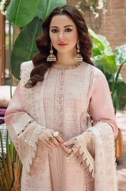 Jazmin - 3PC Lawn Embroidered Shirt with Chiffon Embroidered Dupatta (Unstitched)