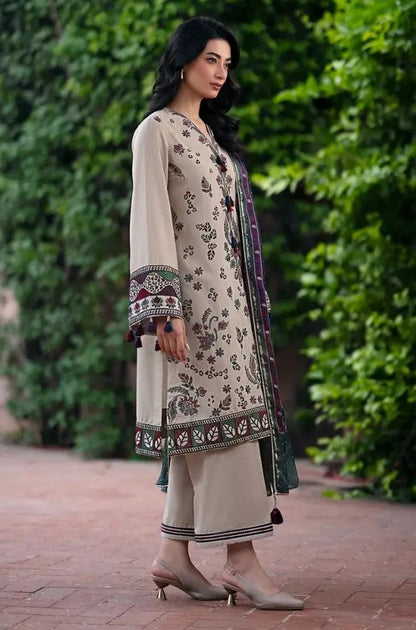Jazmin - 3PC Unstitched Dhanak Embroidered Shirt with Pashmina Shawl and Trouser
