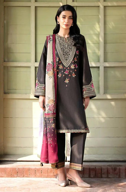 Jazmin - 3PC Unstitched Dhanak Embroidered Shirt with Printed Pashmina Wool Shawl and Embroidered Trouser