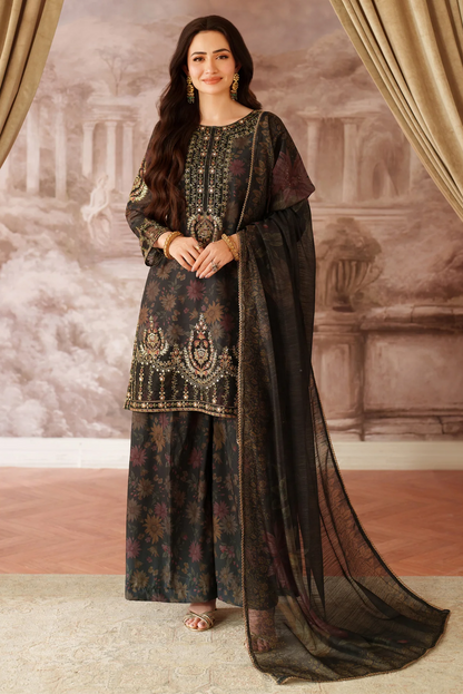 Mohagni Luxury Embroidered Lawn 3 Pc Unstitched Suit