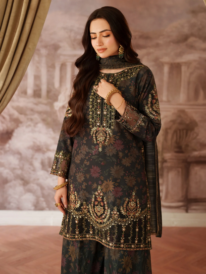 Mohagni Luxury Embroidered Lawn 3 Pc Unstitched Suit