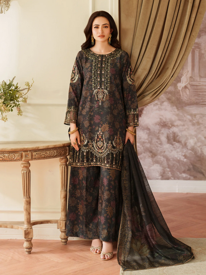 Mohagni Luxury Embroidered Lawn 3 Pc Unstitched Suit