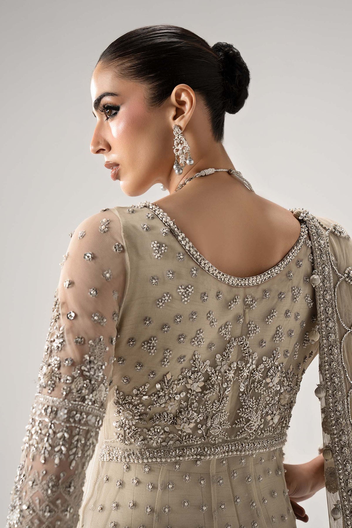 Maria B Elaria Luxury Net Embroidered 3Pc Unstitched Suit (4 yards trouser fabirc )