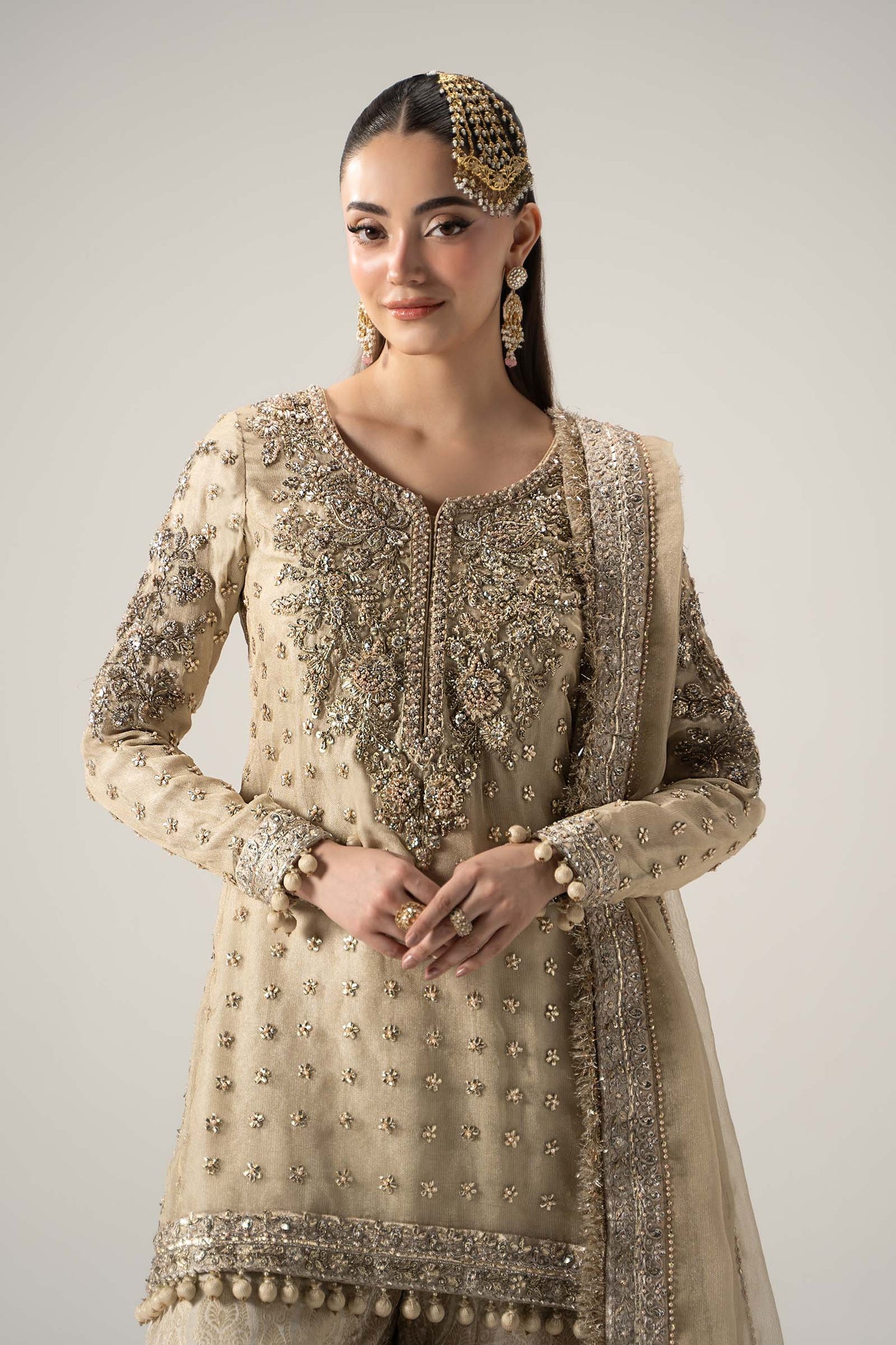 Maria B Luxury Embroidered Myssory 3Pc Unstitched Suit - Mayrozeh