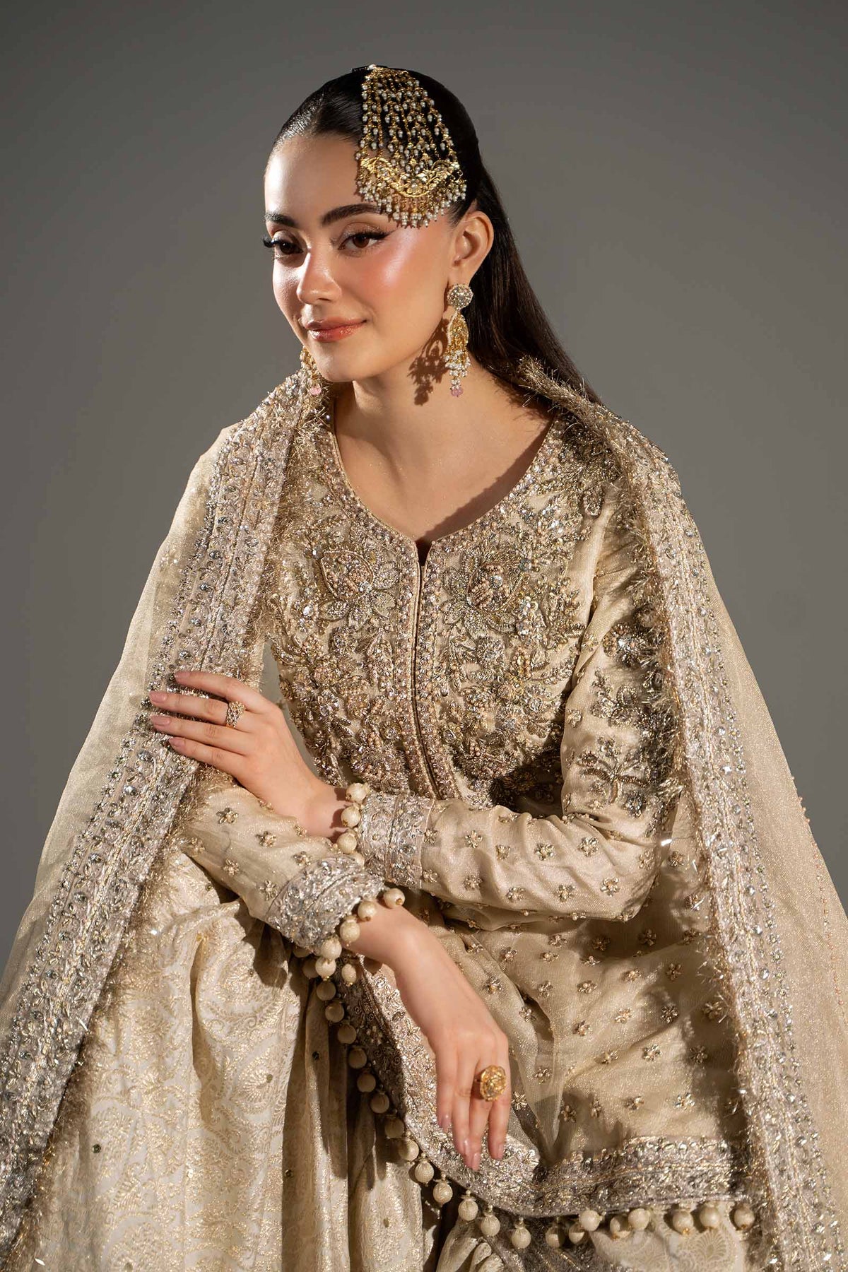 Maria B Luxury Embroidered Myssory 3Pc Unstitched Suit - Mayrozeh