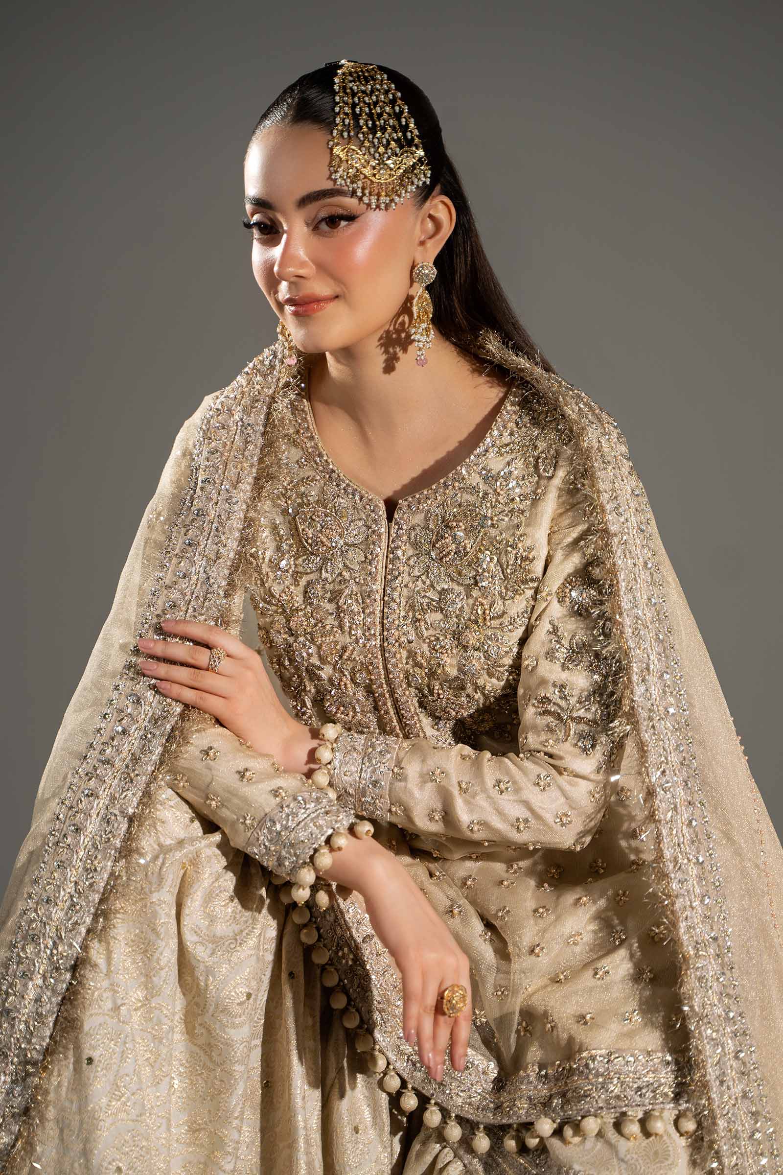 Maria B Luxury Embroidered Myssory 3Pc Unstitched Suit - Mayrozeh