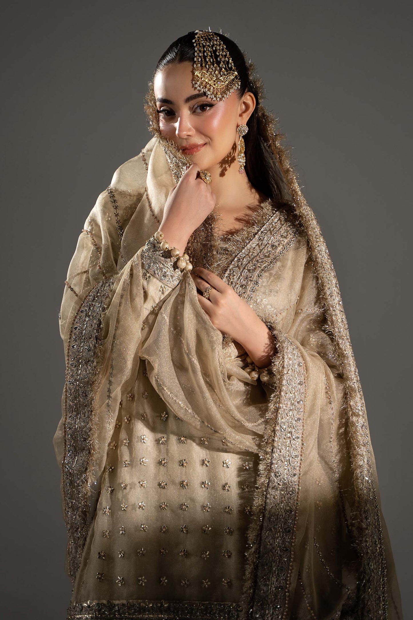 Maria B Luxury Embroidered Myssory 3Pc Unstitched Suit - Mayrozeh