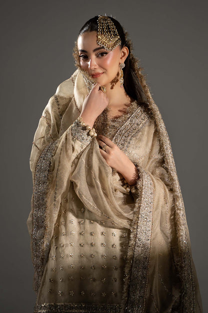 Maria B Luxury Embroidered Myssory 3Pc Unstitched Suit - Mayrozeh