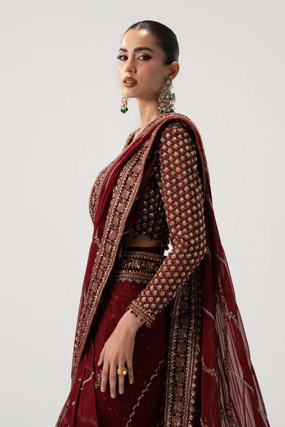 Maria B 26V1 - 09 - Danira Luxury Chiffon Embroidered 3Pc Unstitched Sari