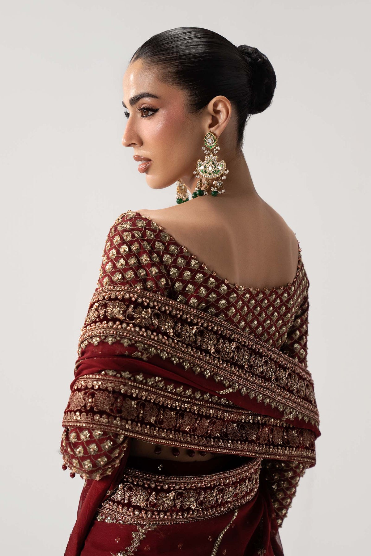 Maria B 26V1 - 09 - Danira Luxury Chiffon Embroidered 3Pc Unstitched Sari