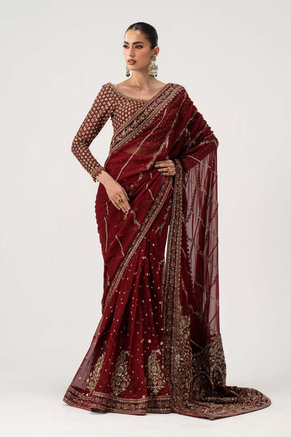 Maria B 26V1 - 09 - Danira Luxury Chiffon Embroidered 3Pc Unstitched Sari