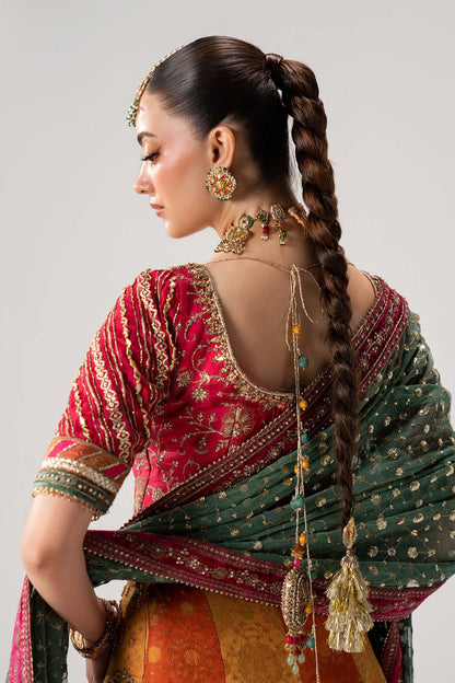 Maria B MC - 26V1 - 14 Merjan Luxury Embroidered Raw Silk 3Pc Unstitched Suit