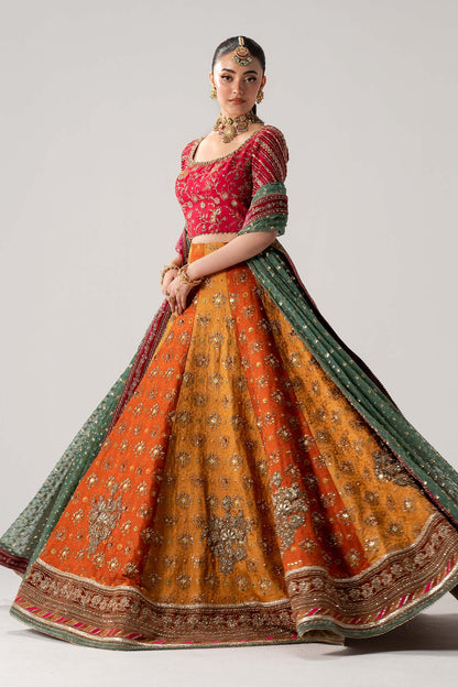 Maria B MC - 26V1 - 14 Merjan Luxury Embroidered Raw Silk 3Pc Unstitched Suit