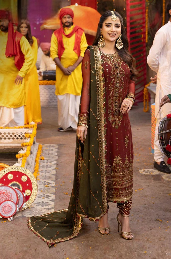 Asim Jofa - Luxury Chiffon Embroidered 3 Piece Unstitched