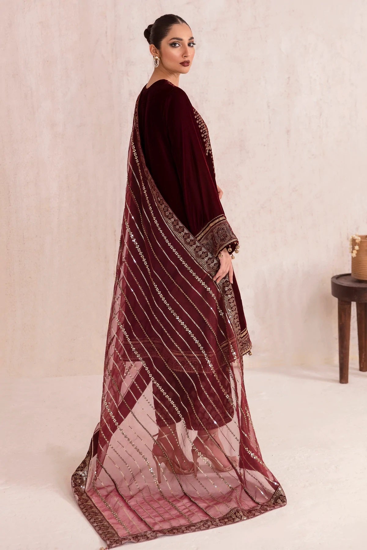 Jazmine Luxury Formel Velvet Collection - Qalb 3 Pc Unstitched