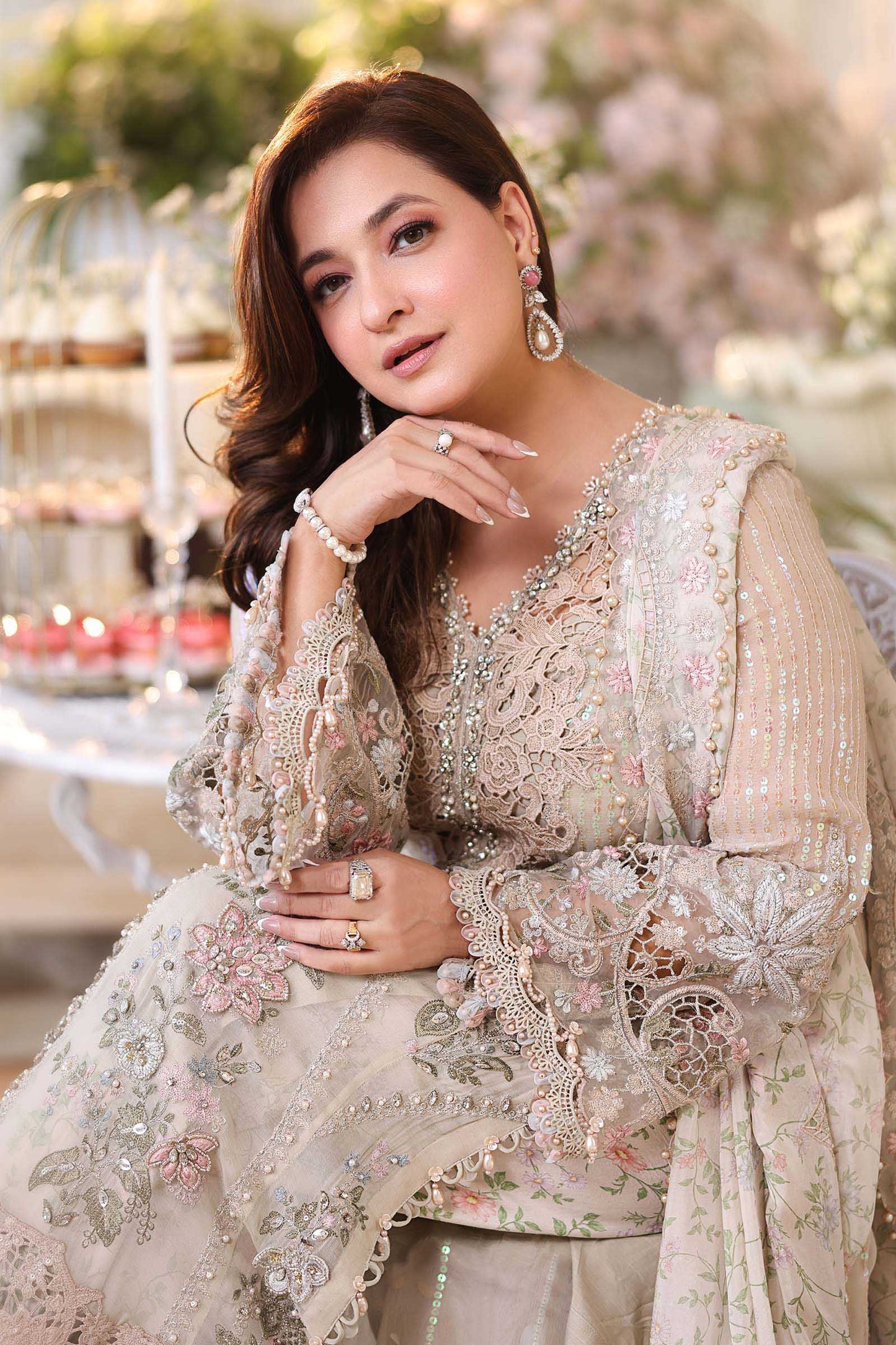 Maria.B Embroidered Luxury Chiffon Unstitched 3Pc Suit