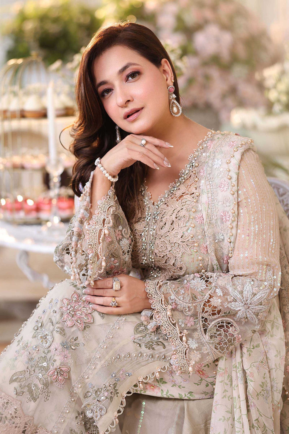Maria.B Embroidered Luxury Chiffon Unstitched 3Pc Suit