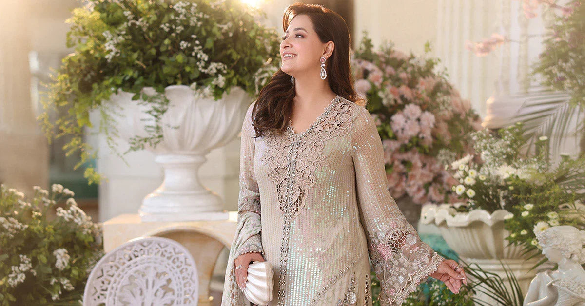 Maria.B Embroidered Luxury Chiffon Unstitched 3Pc Suit