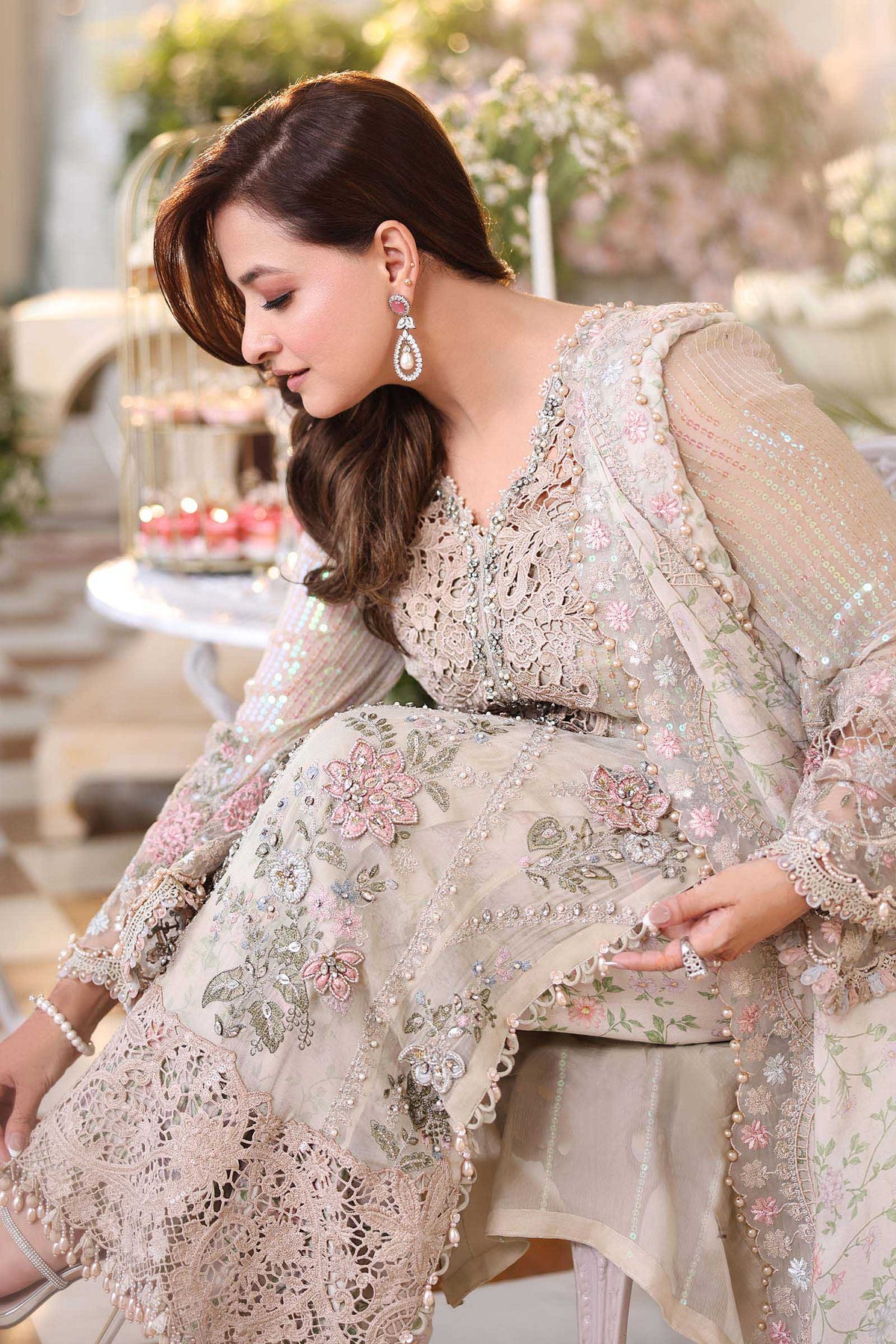 Maria.B Embroidered Luxury Chiffon Unstitched 3Pc Suit