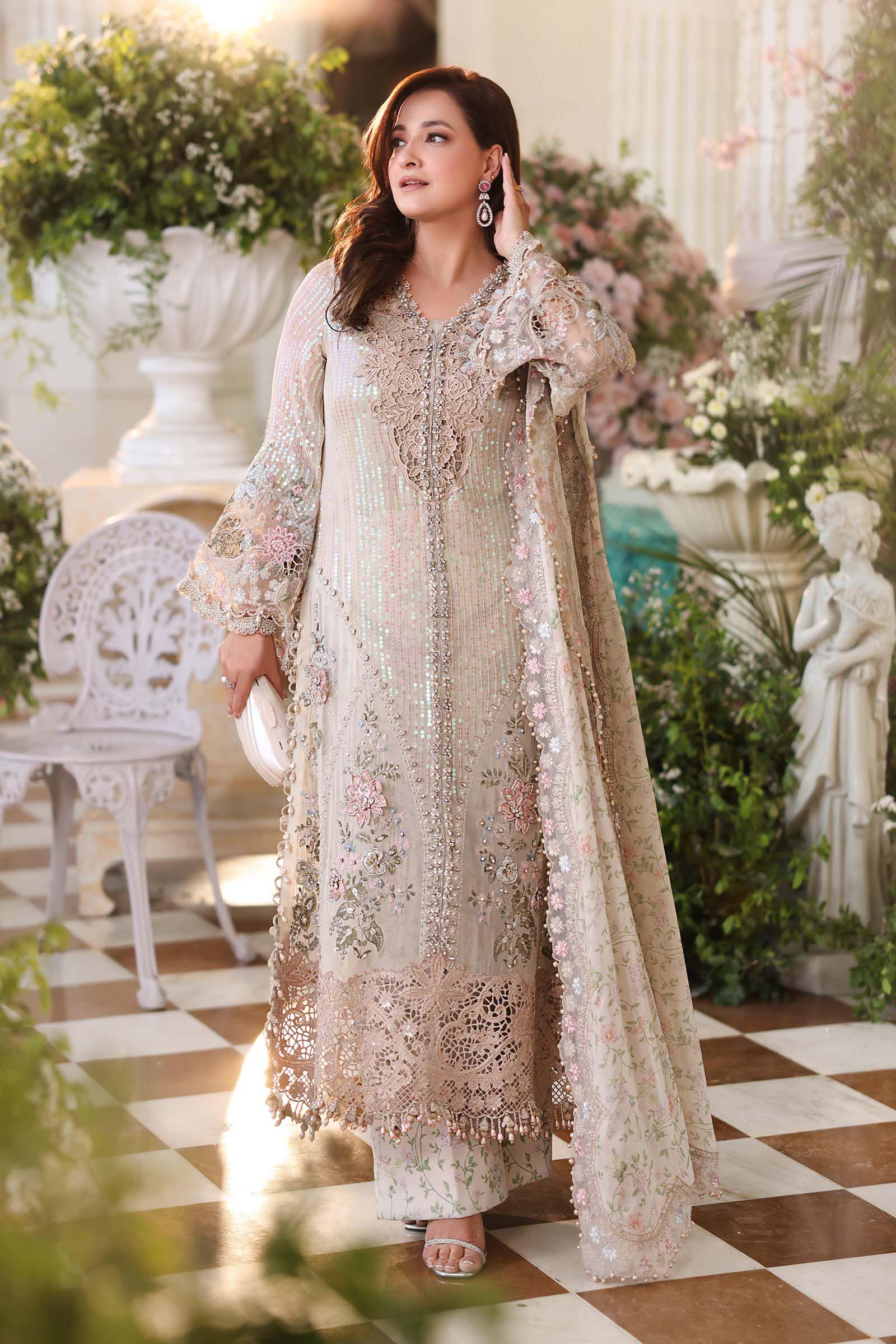 Maria.B Embroidered Luxury Chiffon Unstitched 3Pc Suit
