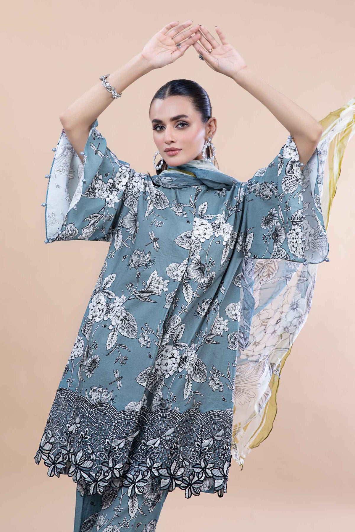 Maria.B Luxury Embroidered Swiss Lawn Unstitched 3Pc Suit