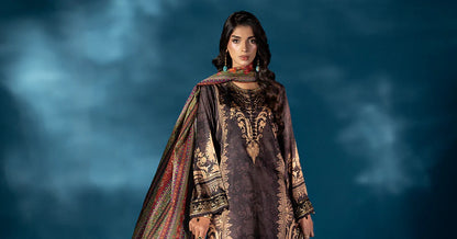 Maria.B Embroidered Satin Silk Suit 3 Pc Unstitched MPS