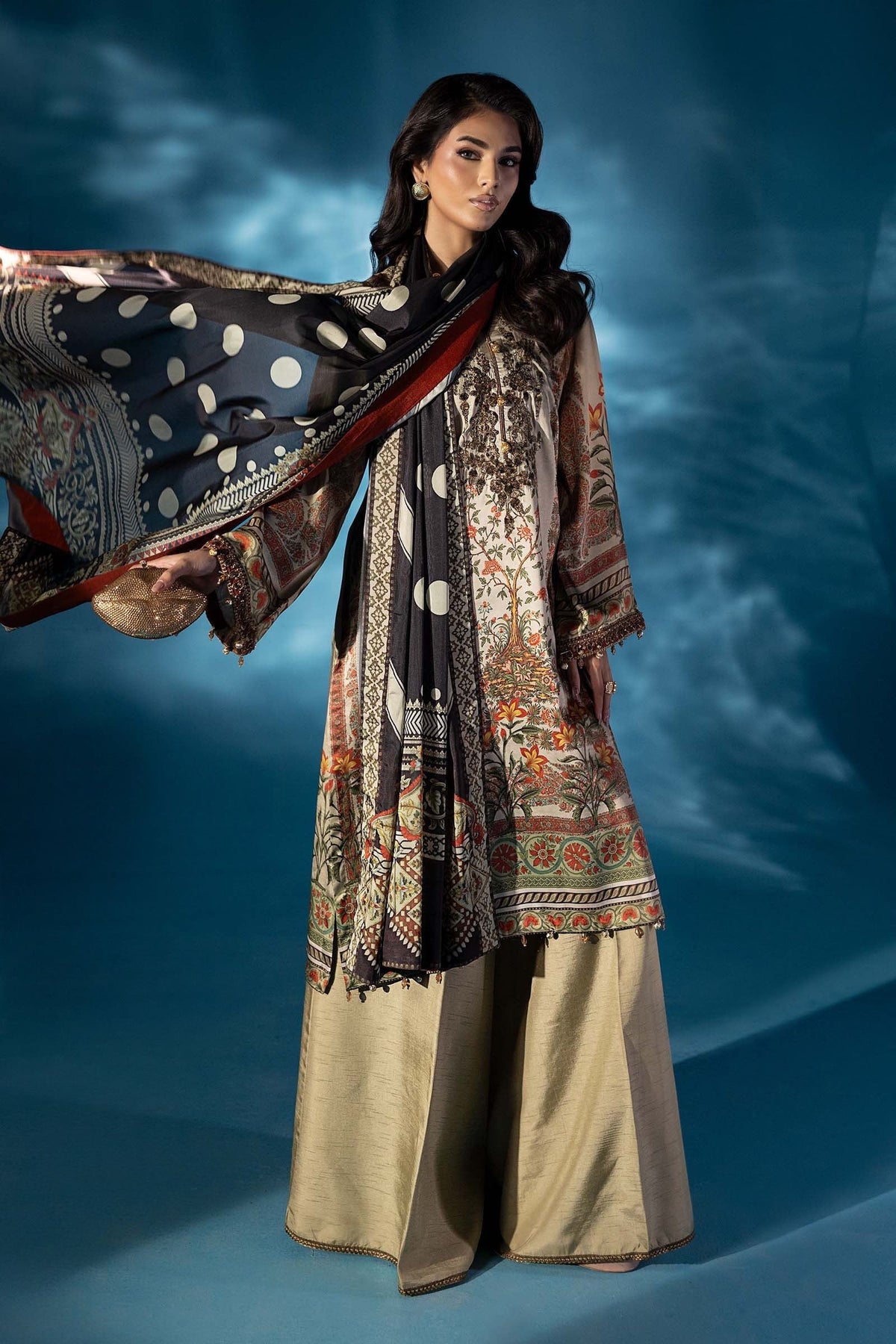 Maria.B Luxury Silk Embroidered 3 Piece Unstitched - MPS