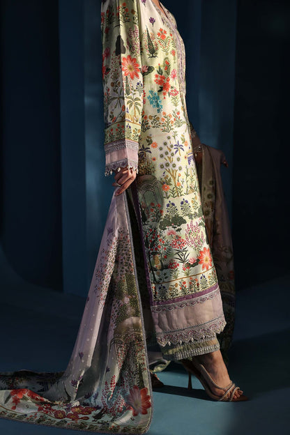 Maria.B - Luxury Silk Embroidered 3 Piece Unstitched - MPS - Pista