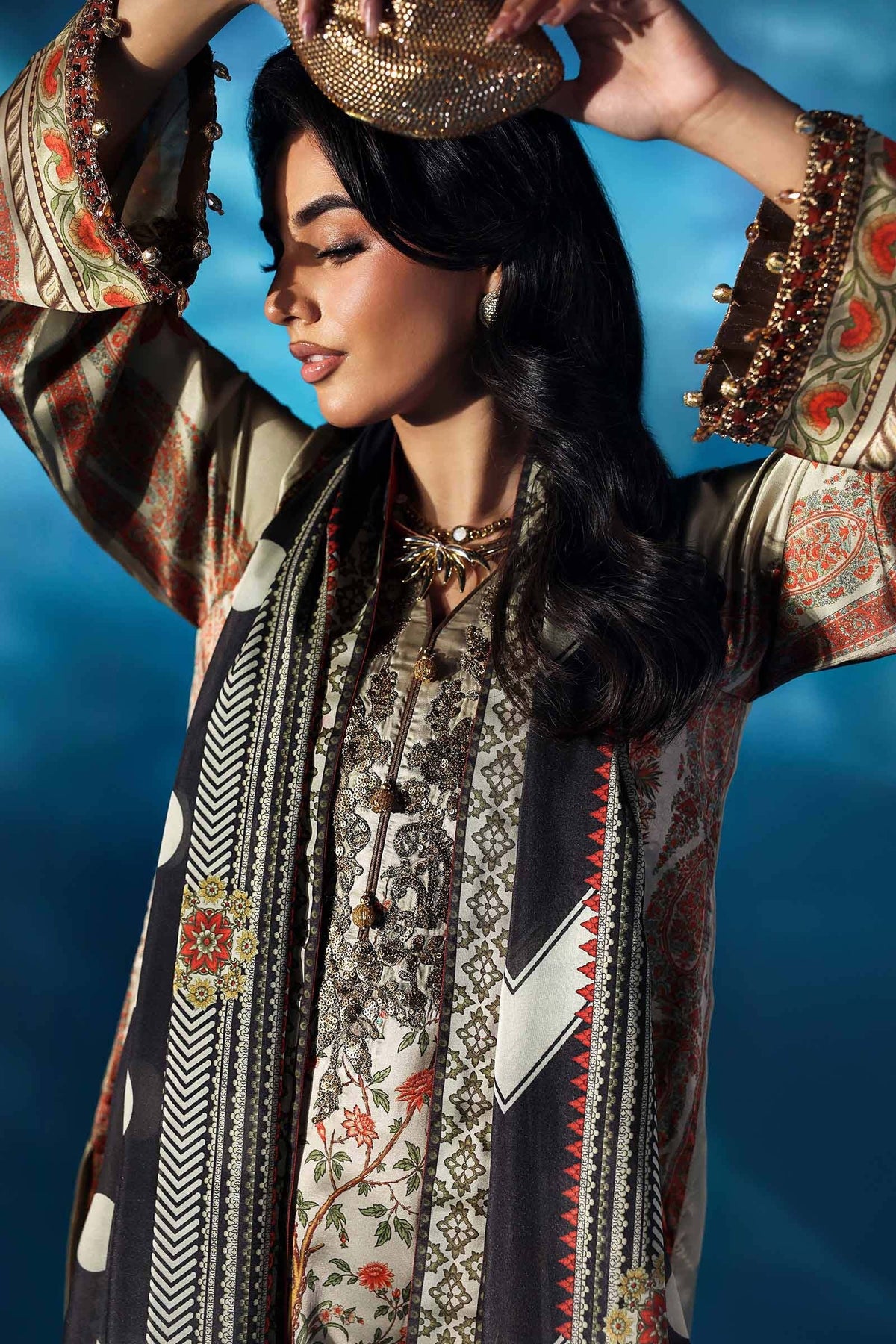 Maria.B Luxury Silk Embroidered 3 Piece Unstitched - MPS