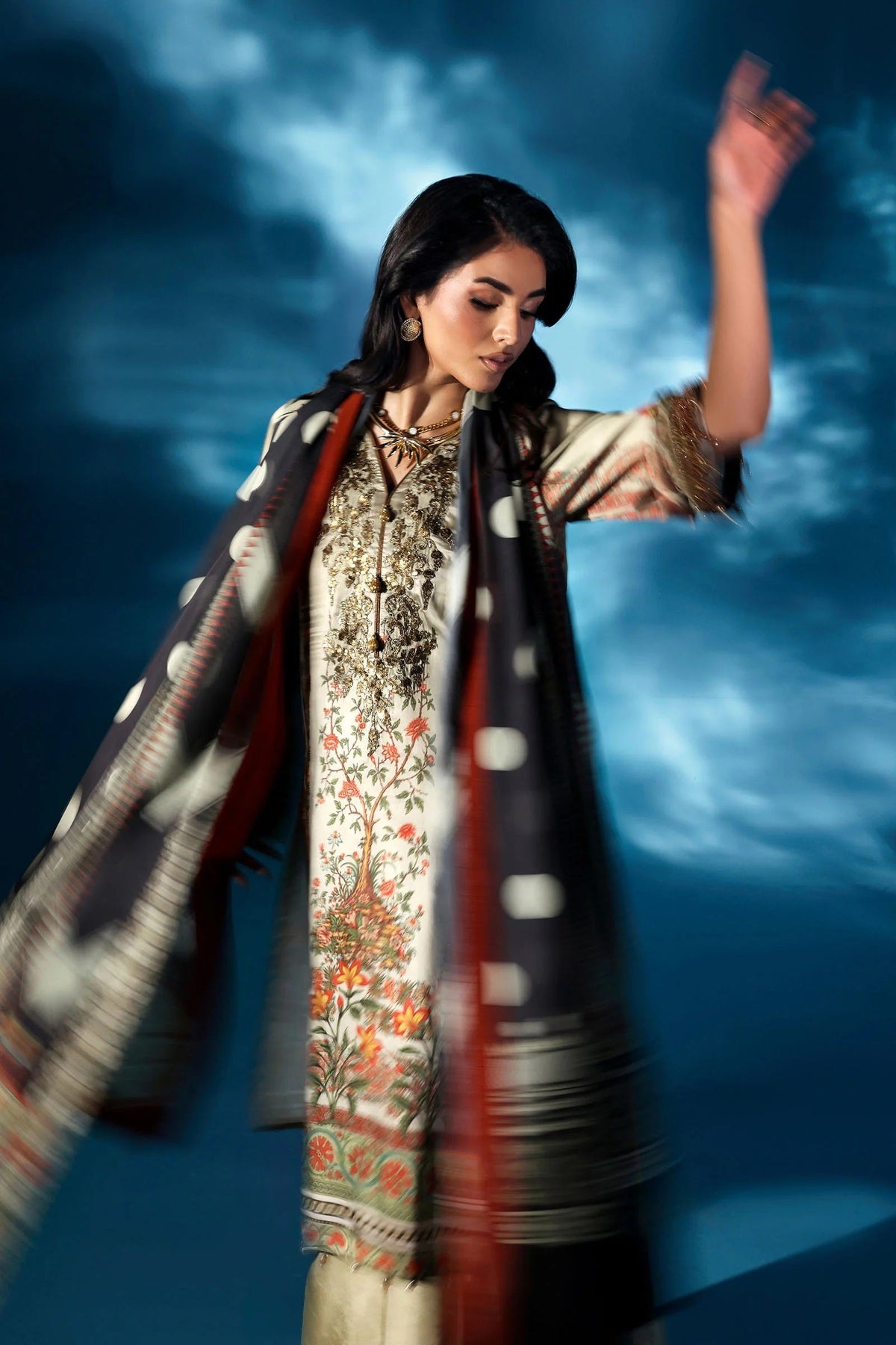 Maria.B Luxury Silk Embroidered 3 Piece Unstitched - MPS