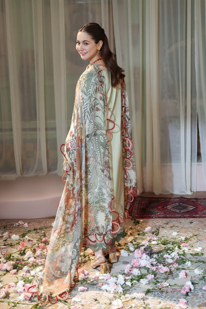 Jade - 3PC Unstitched Lawn Embroidered Shirt with Monar Digital Printed Dupatta and Trouser