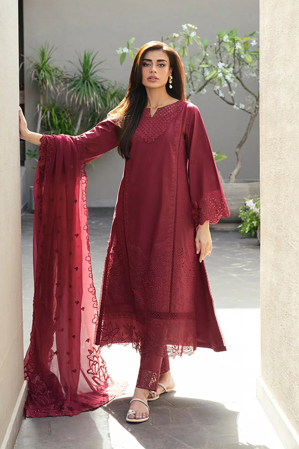 Azure Luxury Lawn Embroidered Unstitched Collection ROSSO ROYAL