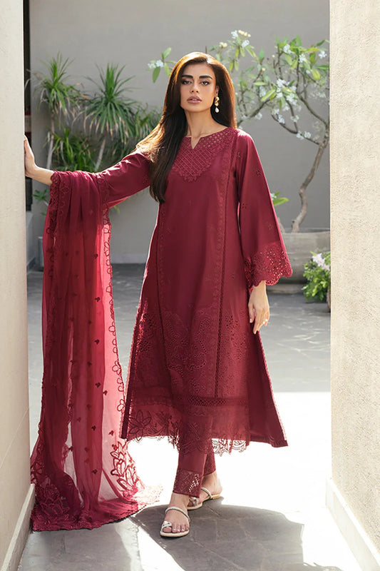 Azure Luxury Lawn Embroidered Unstitched Collection ROSSO ROYAL