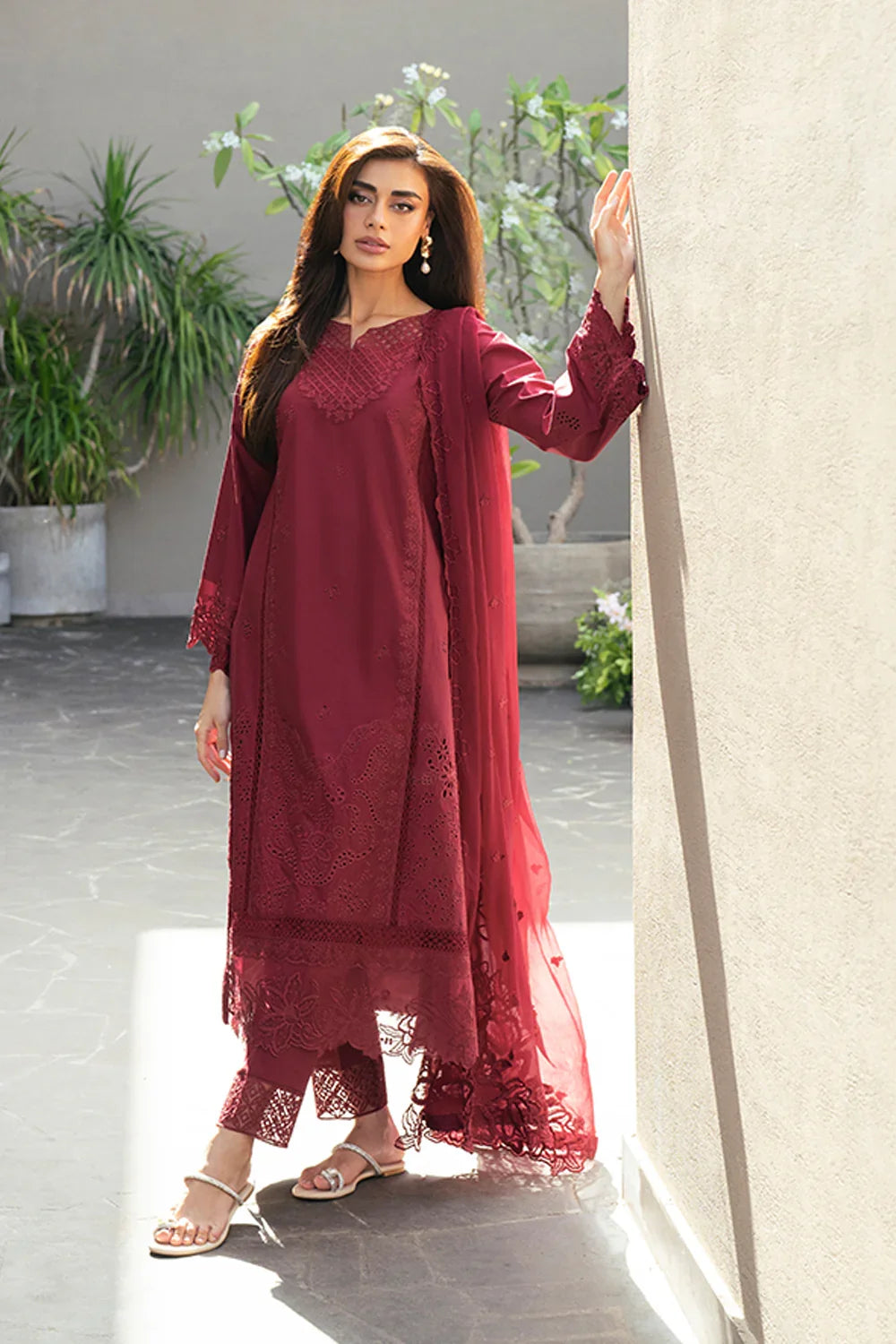 Azure Luxury Lawn Embroidered Unstitched Collection ROSSO ROYAL