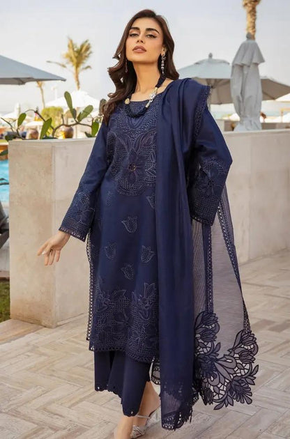 Rang Rasiya - 3PC Lawn Embroidered Shirt with Embroidered Khadi Net Dupatta (Unstitched)
